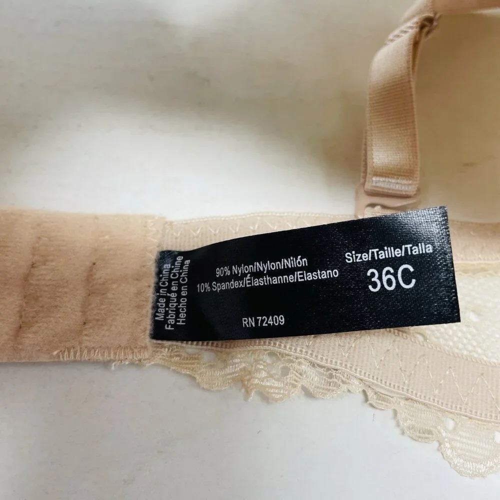 Rene Rofe Lingerie Womens Size 36C Floral Lace Double Extreme Push Up Bra 2719 - Picture 8 of 8